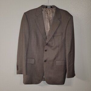 Jos A Bank Gordon‎ Blazer Sportcoat Mens 42R Brown Houndstooth Wool Preppy *Flaw